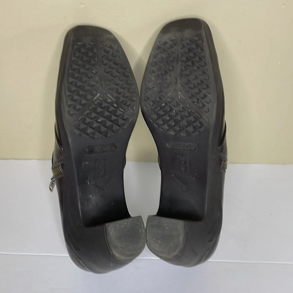 AEROSOLES Shoe Bootie Brown Vegan Leather BUZZ SAW Cushioned Insole Comfort 9M